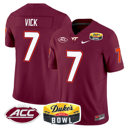 Virginia Tech Hokies 2025 Duke's Mayo Bowl Patch Vapor Limited Jersey - All Stitched