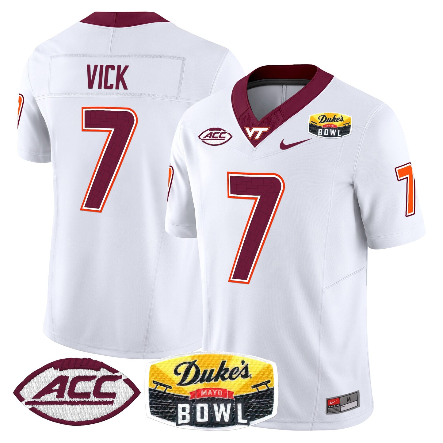 Virginia Tech Hokies 2025 Duke's Mayo Bowl Patch Vapor Limited Jersey - All Stitched