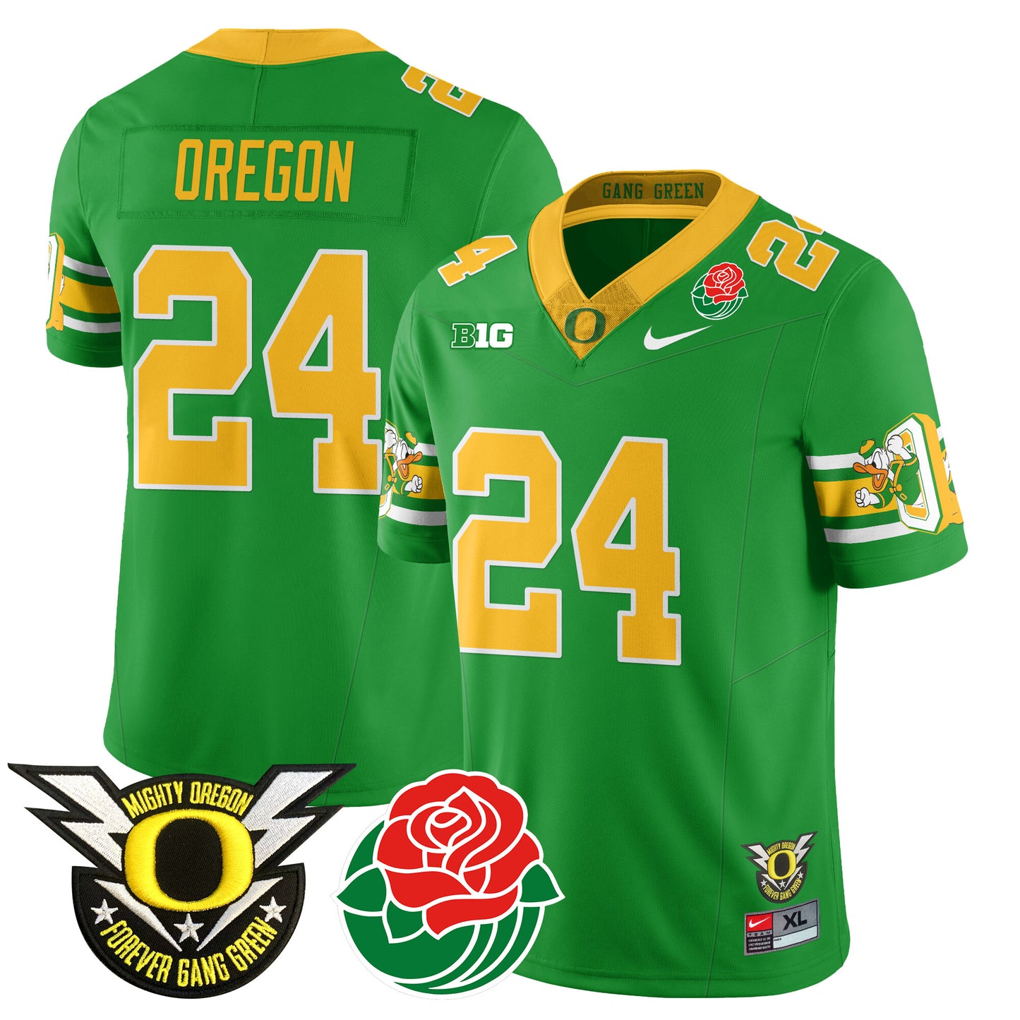 Oregon Ducks 2024 Rose Bowl Jersey - All Stitched