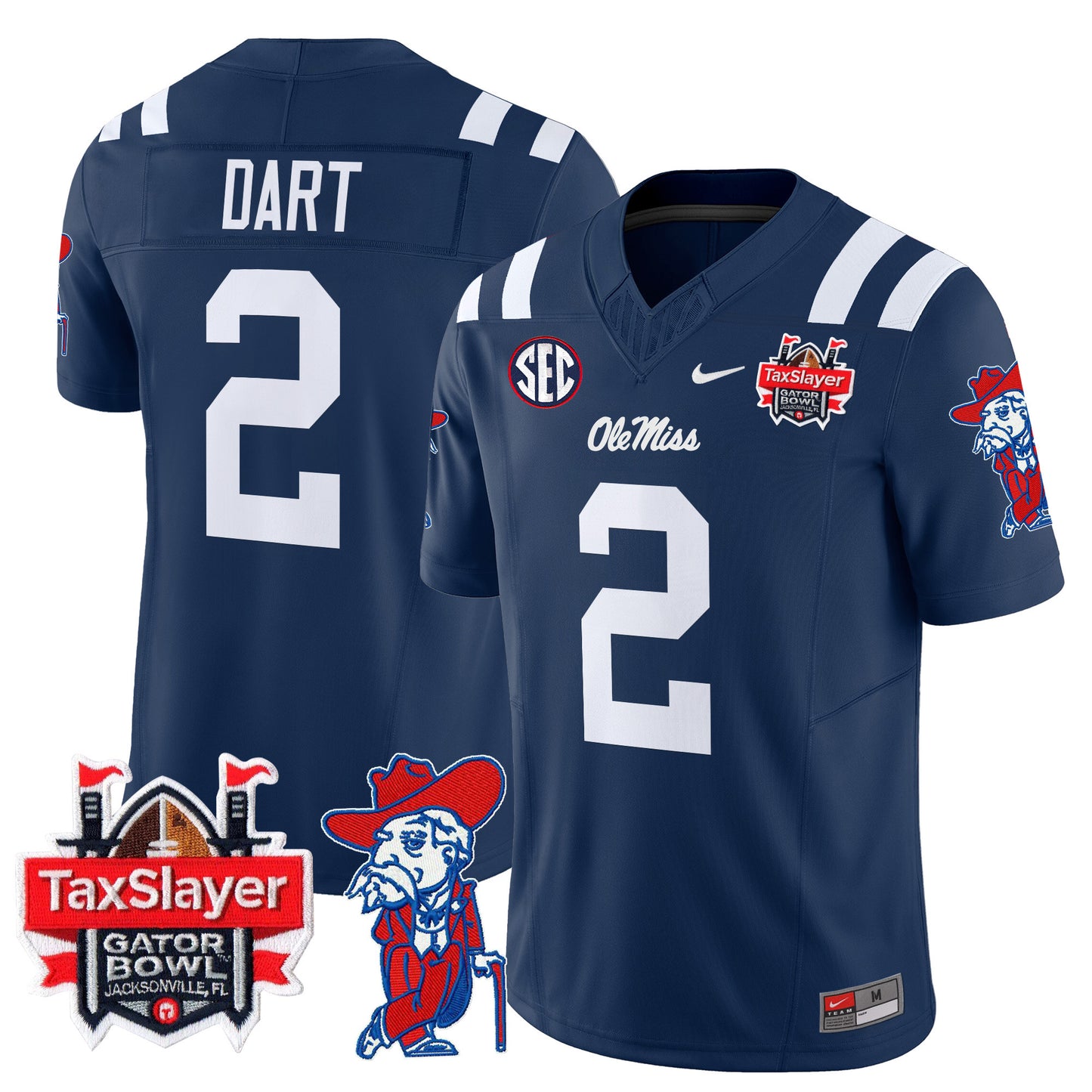 Ole Miss Rebels 2025 Gator Bowl Patch Vapor Limited Jersey - All Stitched