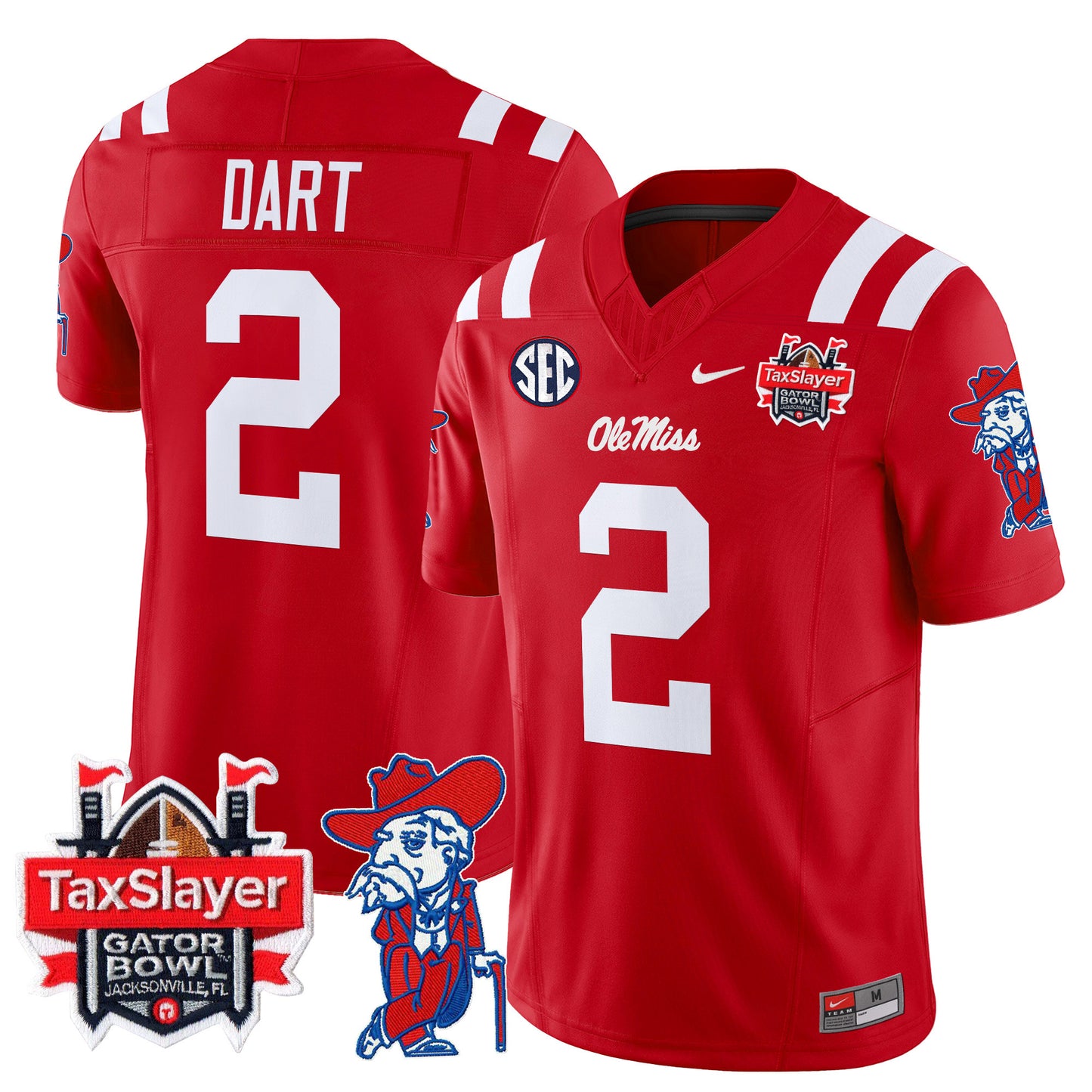 Ole Miss Rebels 2025 Gator Bowl Patch Vapor Limited Jersey - All Stitched