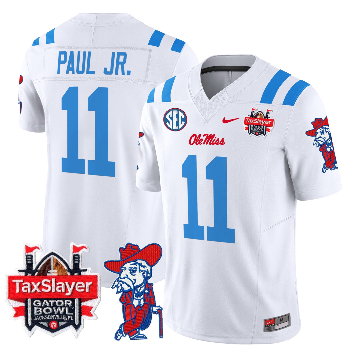 Ole Miss Rebels 2025 Gator Bowl Patch Vapor Limited Jersey - All Stitched