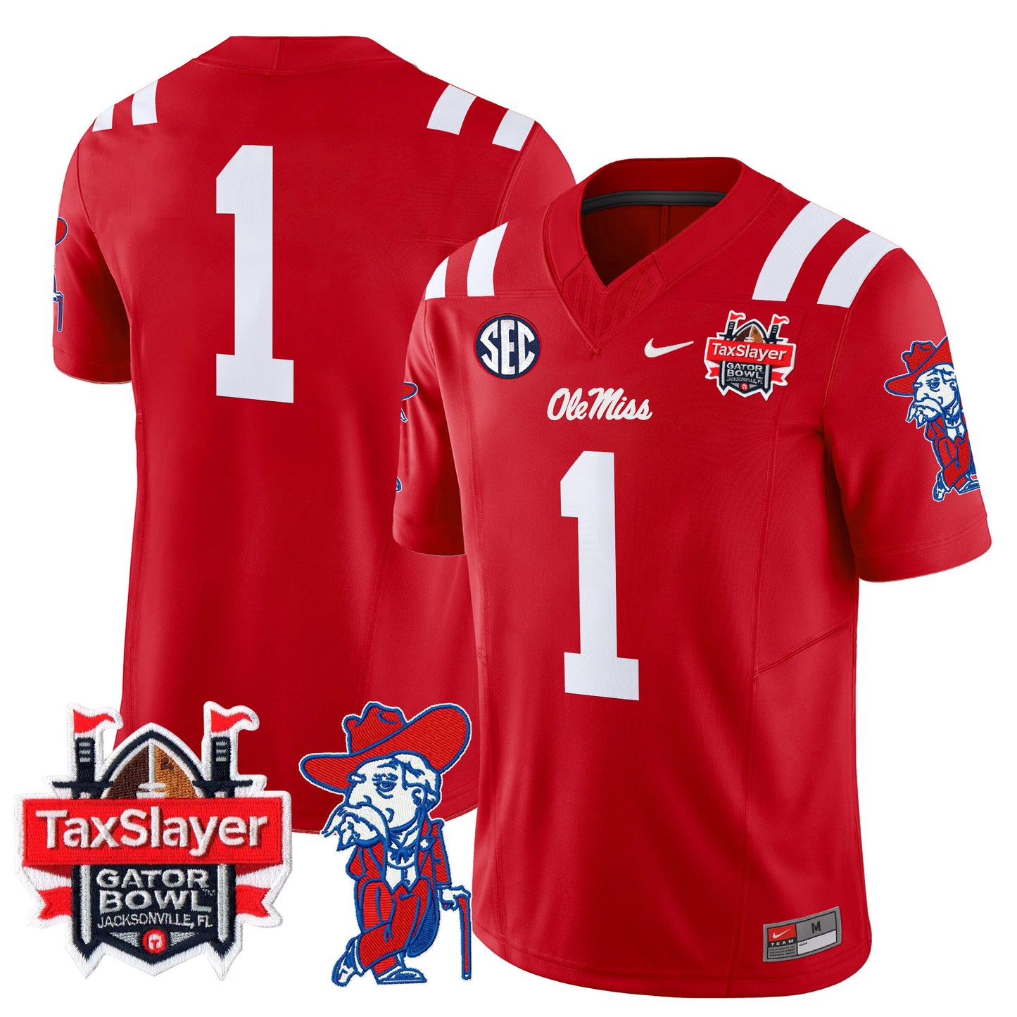 Ole Miss Rebels 2025 Gator Bowl Patch Vapor Limited Jersey - All Stitched