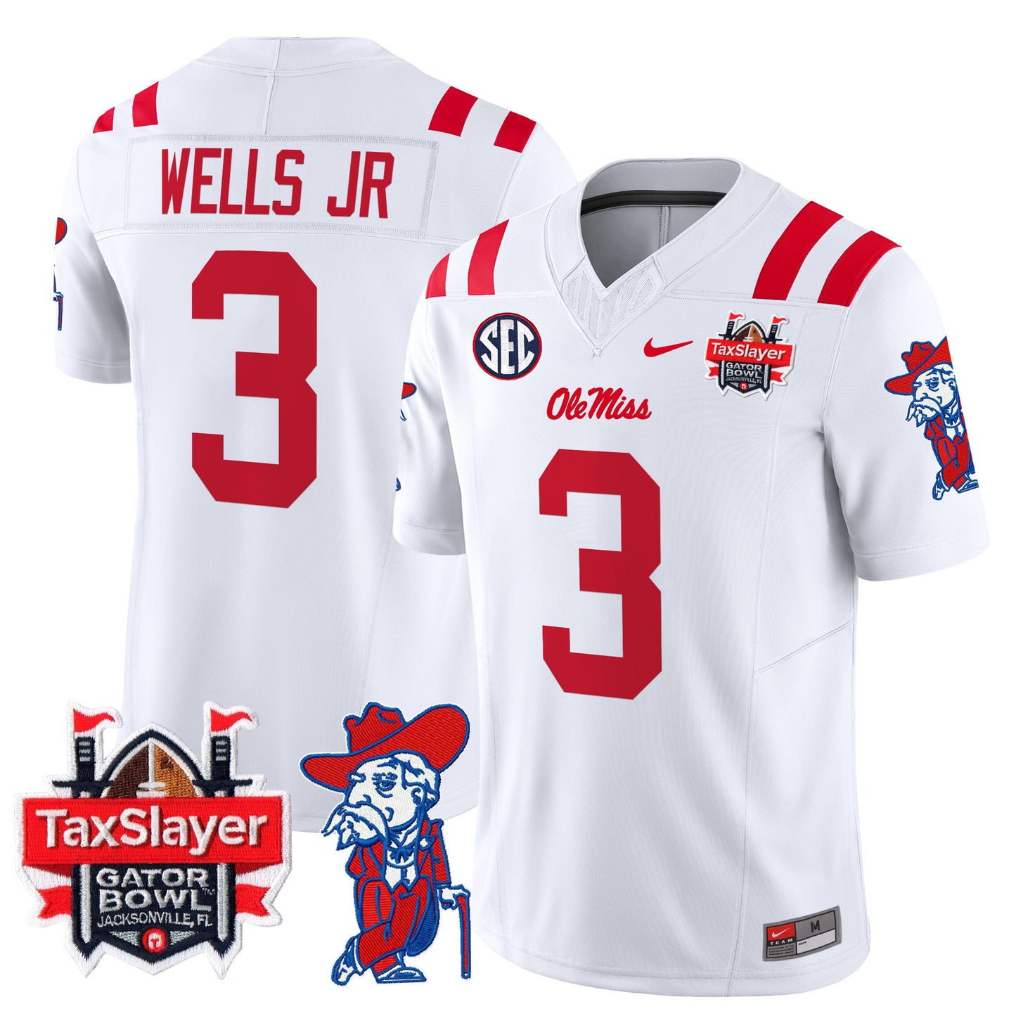 Ole Miss Rebels 2025 Gator Bowl Patch Vapor Limited Jersey - All Stitched