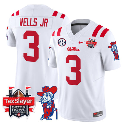 Ole Miss Rebels 2024 Gator Bowl Patch Vapor Limited Jersey - All Stitched