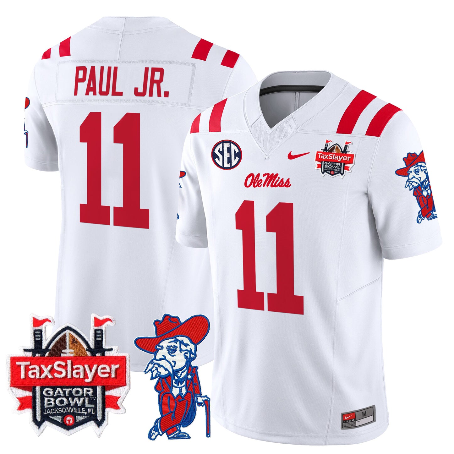 Ole Miss Rebels 2025 Gator Bowl Patch Vapor Limited Jersey - All Stitched