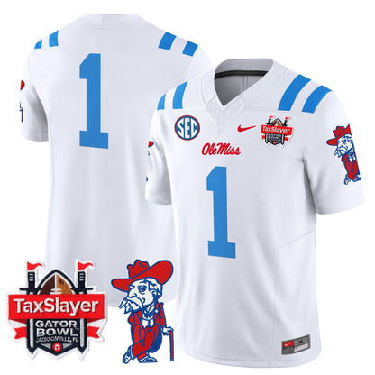 Ole Miss Rebels 2025 Gator Bowl Patch Vapor Limited Jersey - All Stitched