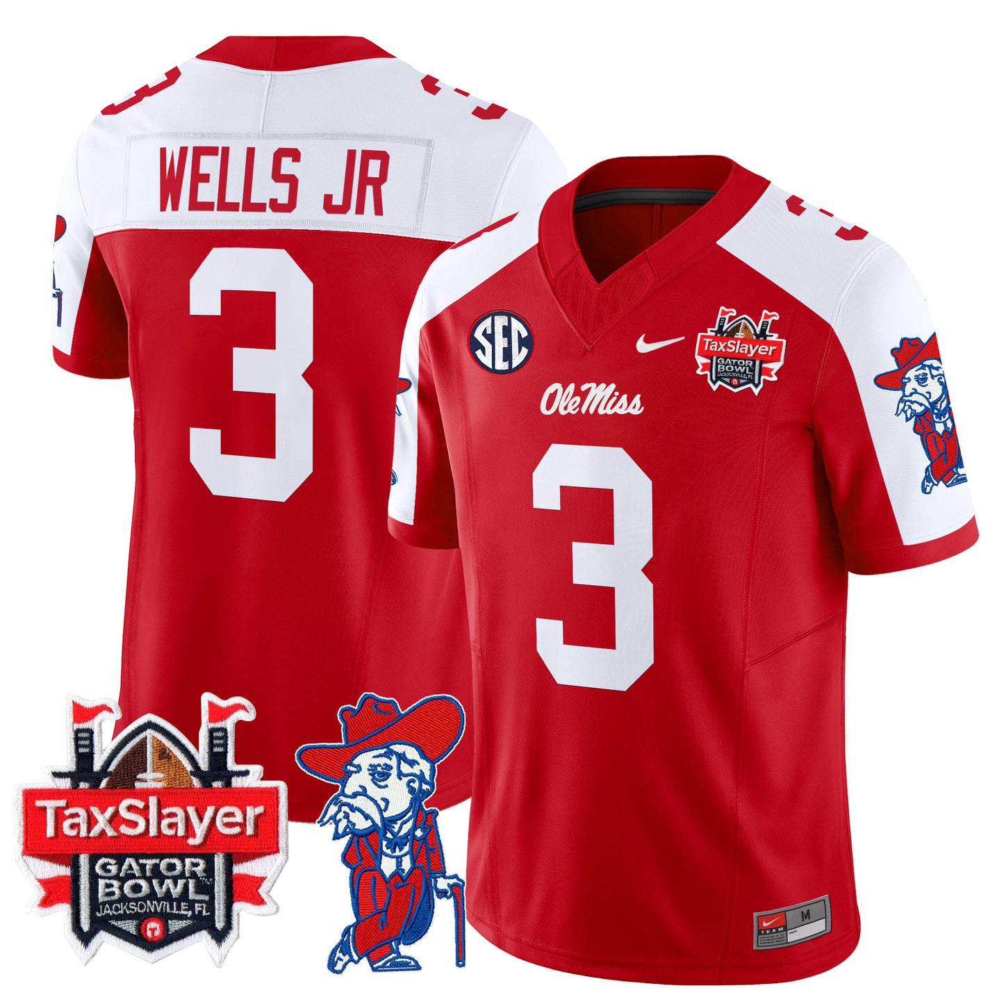 Ole Miss Rebels 2024 Gator Bowl Patch Vapor Limited Jersey - All Stitched