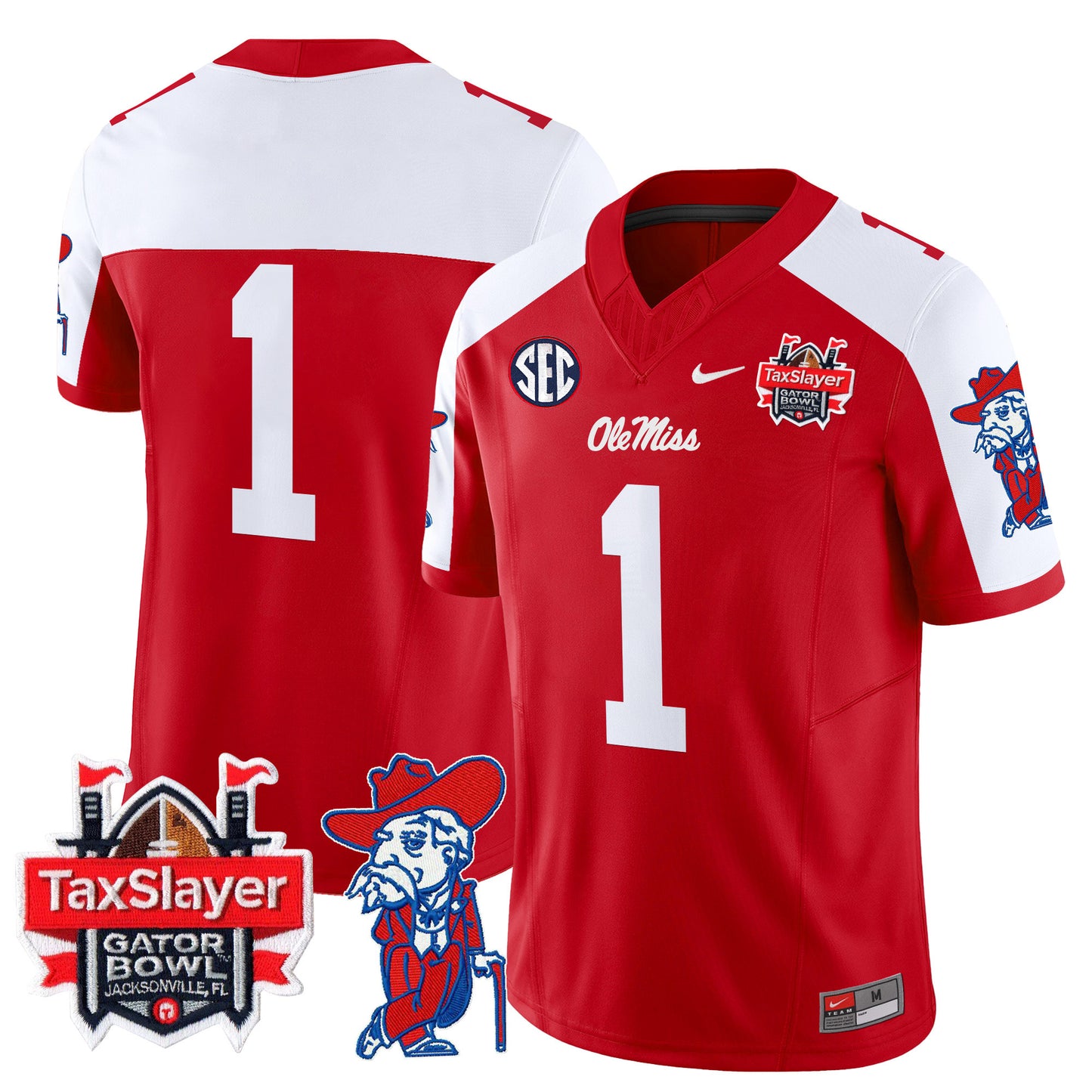 Ole Miss Rebels 2025 Gator Bowl Patch Vapor Limited Jersey - All Stitched