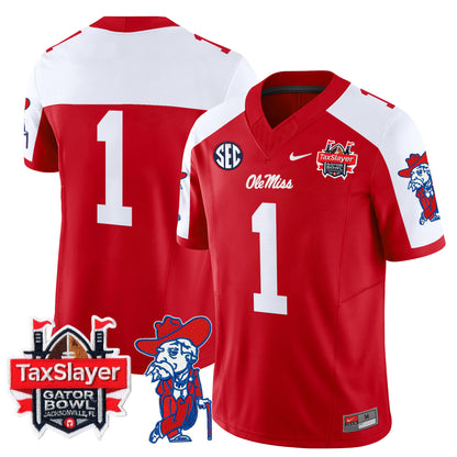 Ole Miss Rebels 2024 Gator Bowl Patch Vapor Limited Jersey - All Stitched