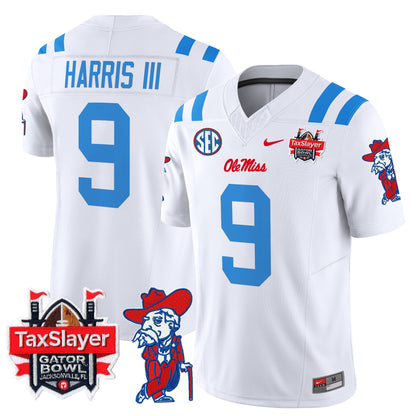 Ole Miss Rebels 2025 Gator Bowl Patch Vapor Limited Jersey - All Stitched