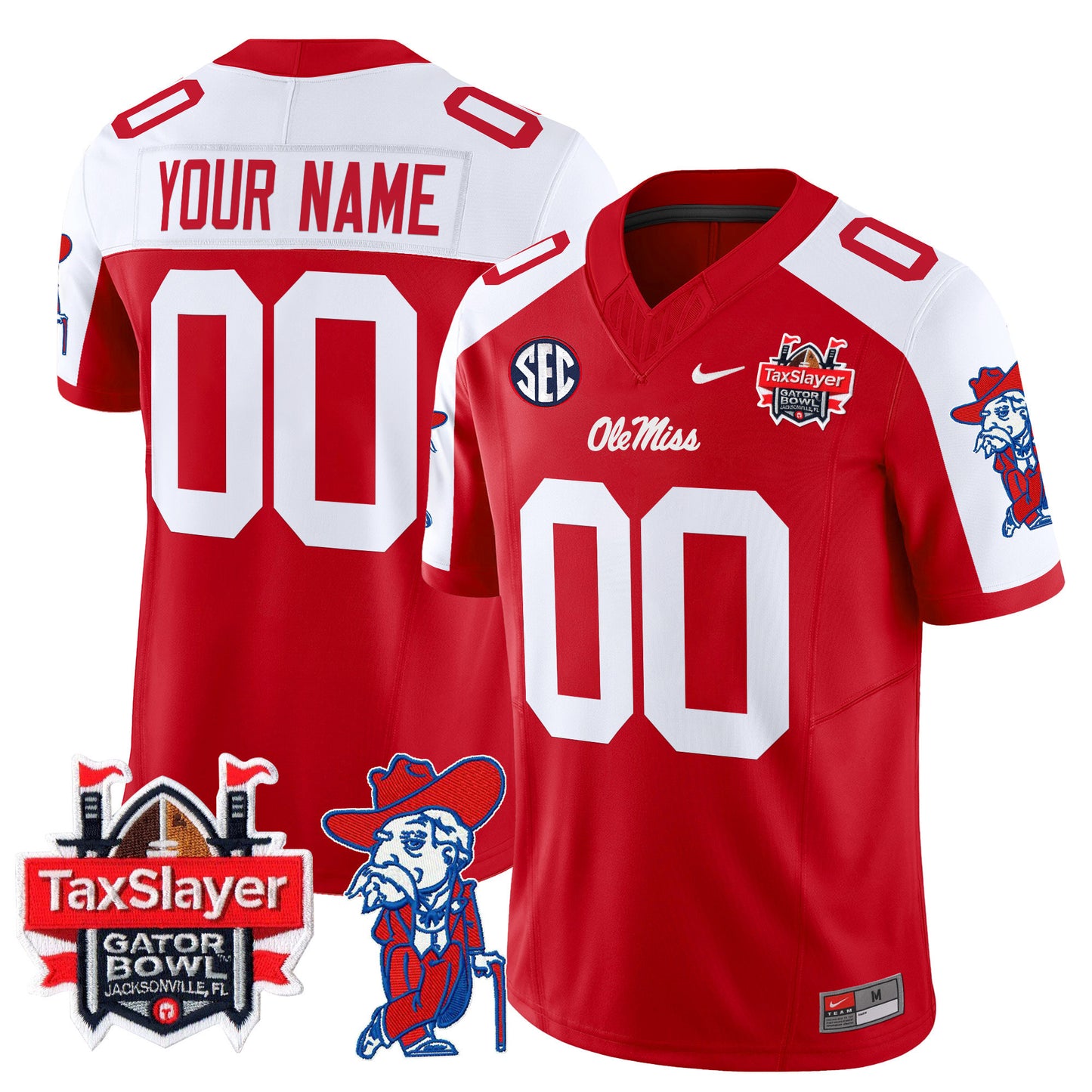 Ole Miss Rebels 2025 Gator Bowl Patch Vapor Limited Custom Jersey - All Stitched