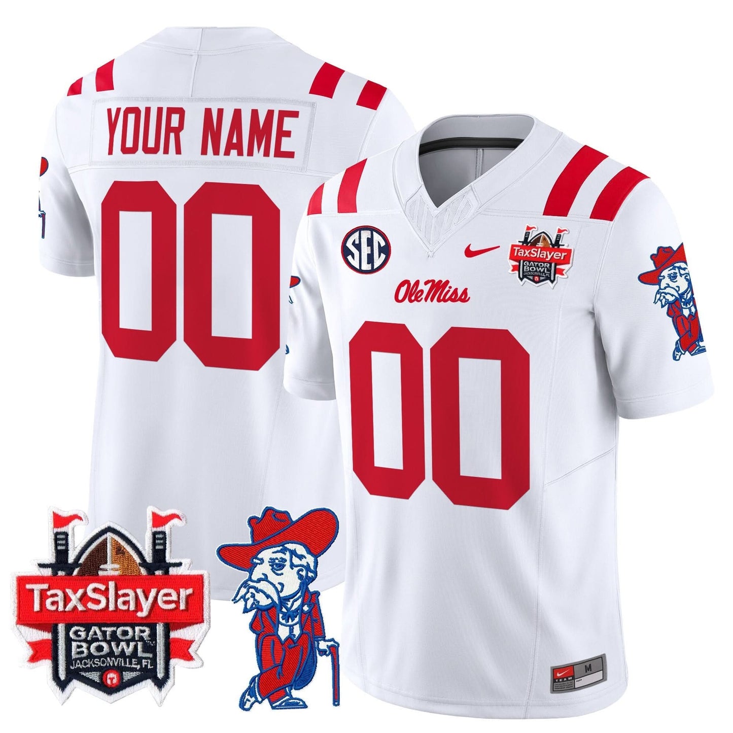 Ole Miss Rebels 2024 Gator Bowl Patch Vapor Limited Custom Jersey - All Stitched