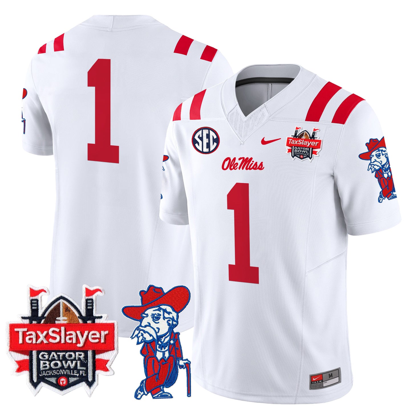 Ole Miss Rebels 2024 Gator Bowl Patch Vapor Limited Jersey - All Stitched