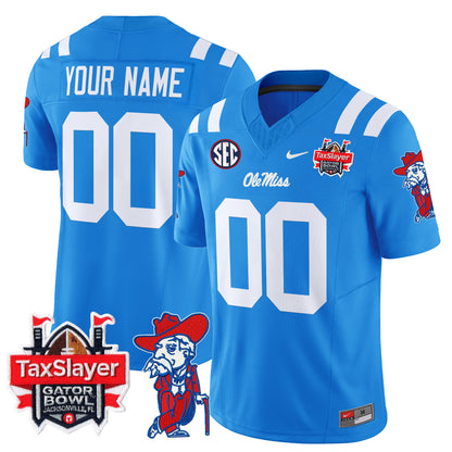 Ole Miss Rebels 2025 Gator Bowl Patch Vapor Limited Custom Jersey - All Stitched