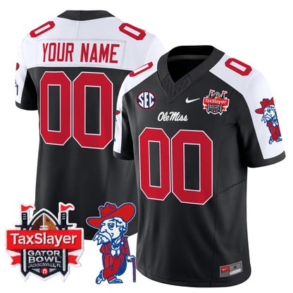 Ole Miss Rebels 2025 Gator Bowl Patch Vapor Limited Custom Jersey - All Stitched