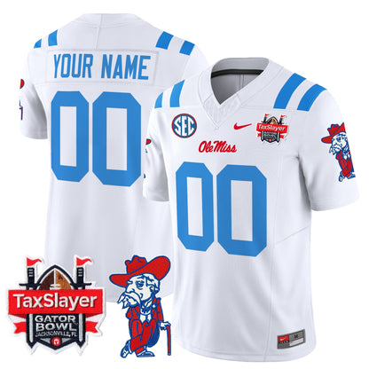 Ole Miss Rebels 2025 Gator Bowl Patch Vapor Limited Custom Jersey - All Stitched