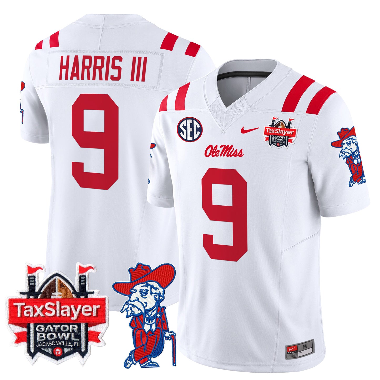 Ole Miss Rebels 2025 Gator Bowl Patch Vapor Limited Jersey - All Stitched