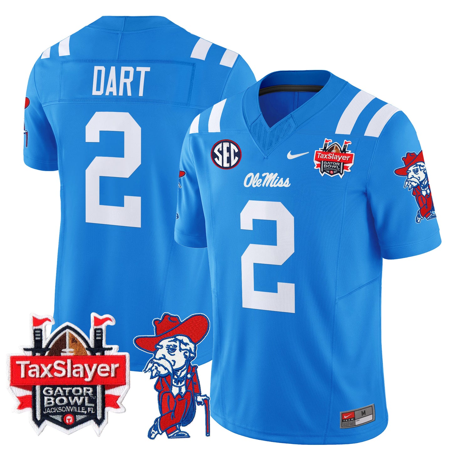 Ole Miss Rebels 2025 Gator Bowl Patch Vapor Limited Jersey - All Stitched