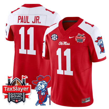 Ole Miss Rebels 2025 Gator Bowl Patch Vapor Limited Jersey - All Stitched