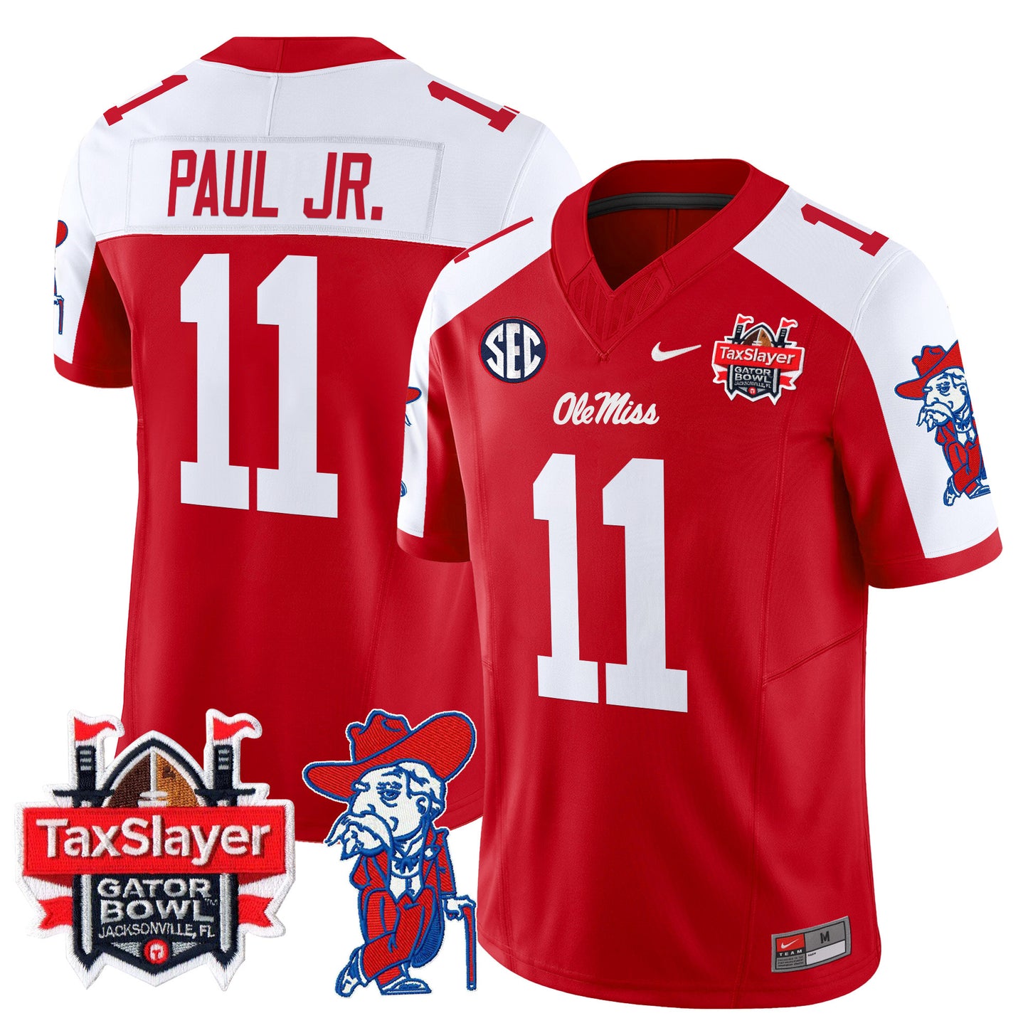 Ole Miss Rebels 2024 Gator Bowl Patch Vapor Limited Jersey - All Stitched