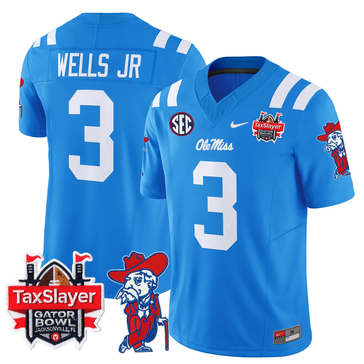 Ole Miss Rebels 2024 Gator Bowl Patch Vapor Limited Jersey - All Stitched