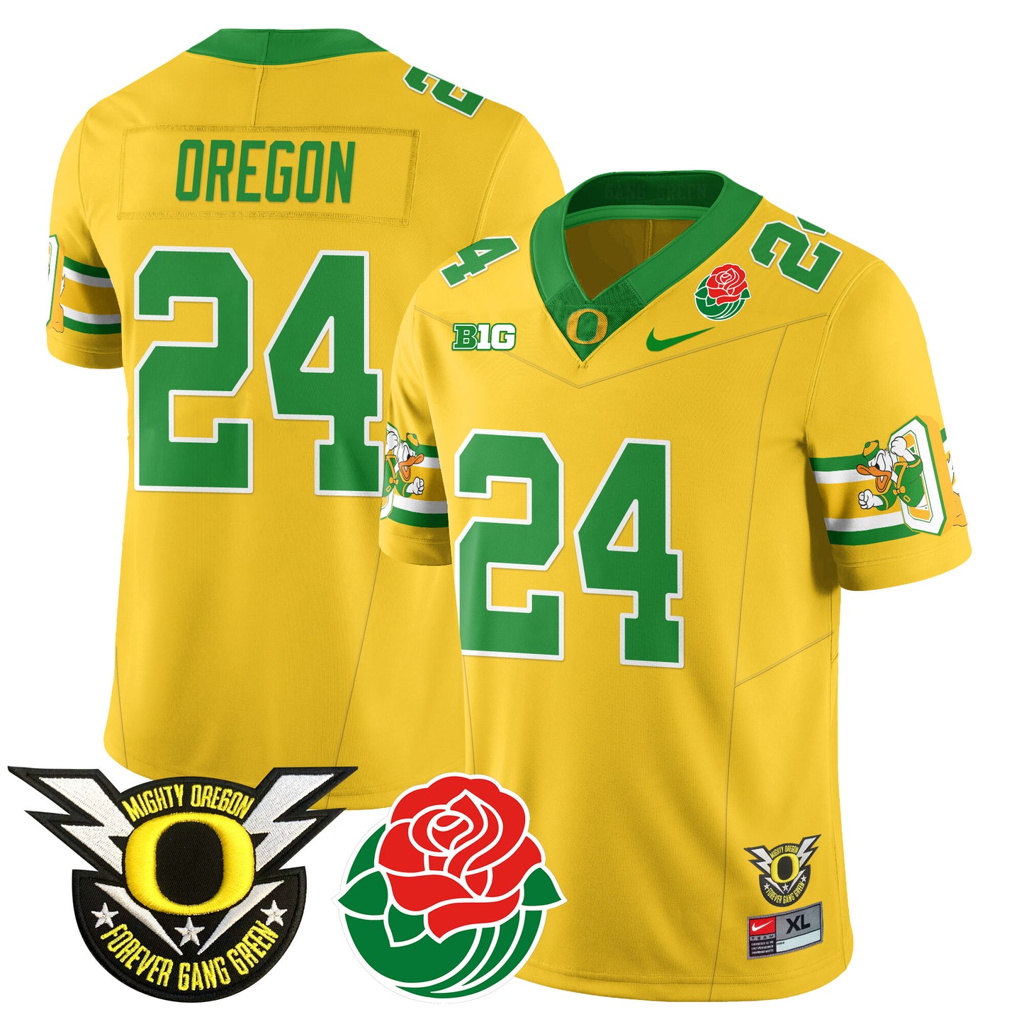 Oregon Ducks 2024 Rose Bowl Jersey - All Stitched