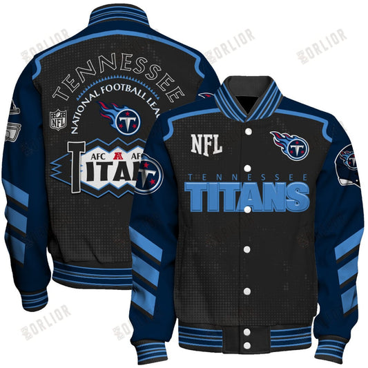 Tennessee Titans Football Team 2024- 25 Relentless Determination Unisex Varsity Jacket