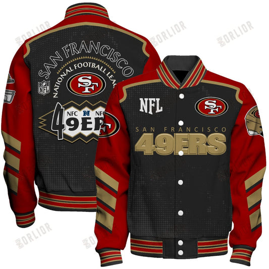 San Francisco 49ers Football Team 2024- 25 Relentless Determination Unisex Varsity Jacket