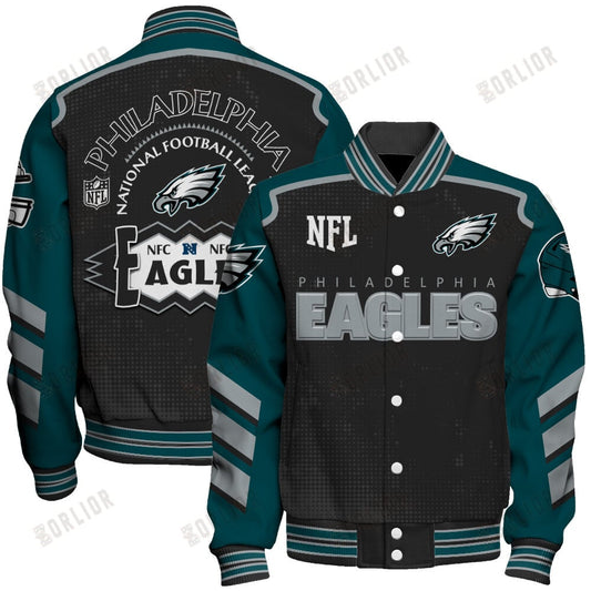Philadelphia Eagles Football Team 2024- 25 Relentless Determination Unisex Varsity Jacket