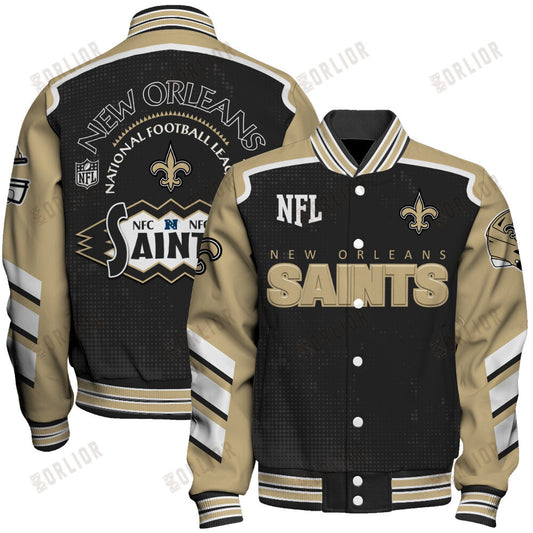 New Orleans Saints Football Team 2024- 25 Relentless Determination Unisex Varsity Jacket