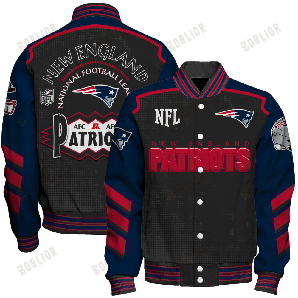 New England Patriots Football Team 2024- 25 Relentless Determination Unisex Varsity Jacket