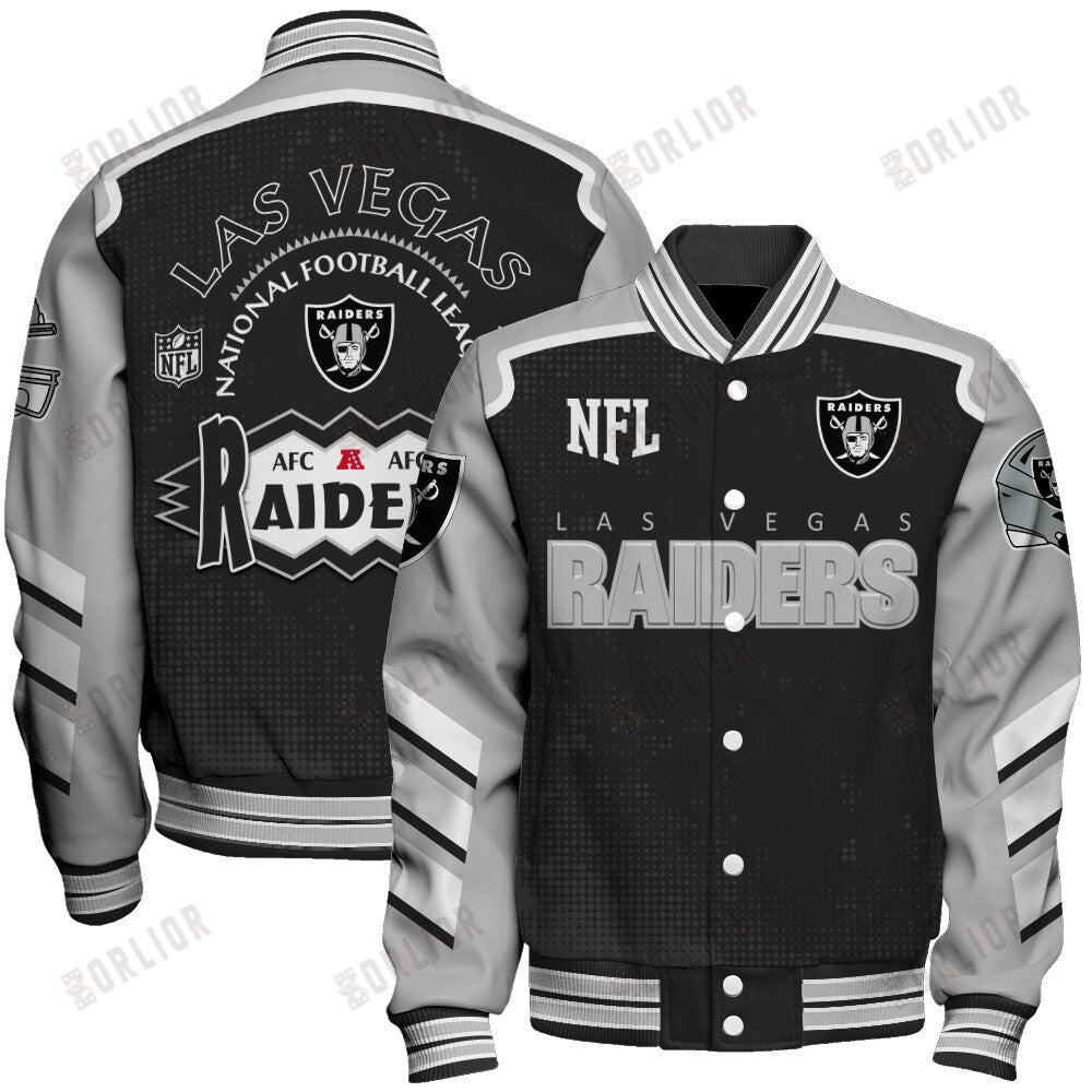 Las Vegas Raiders Football Team 2024- 25 Relentless Determination Unisex Varsity Jacket