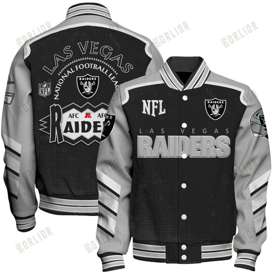 Las Vegas Raiders Football Team 2024- 25 Relentless Determination Unisex Varsity Jacket