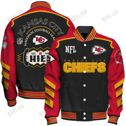 Kansas City Chiefs Football Team 2024- 25 Relentless Determination Unisex Varsity Jacket