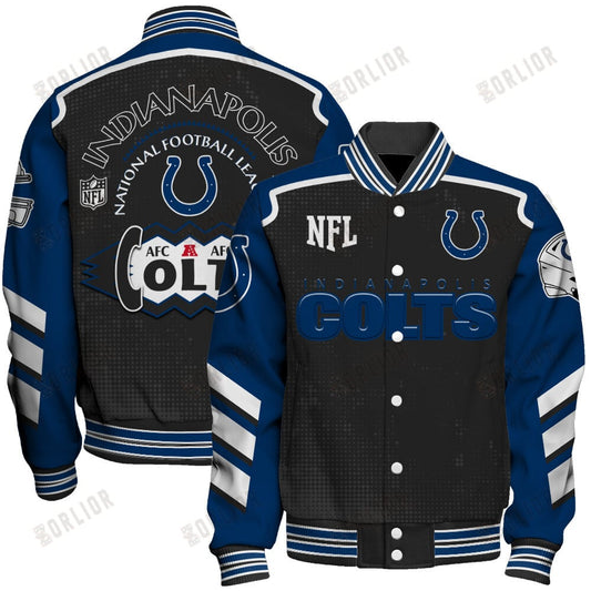 Indianapolis Colts Football Team 2024- 25 Relentless Determination Unisex Varsity Jacket