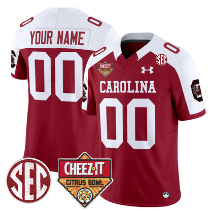 South Carolina Gamecocks 1980 Throwback Cheez-It Citrus Bowl Patch Vapor Limited Custom Jersey - All Stitched