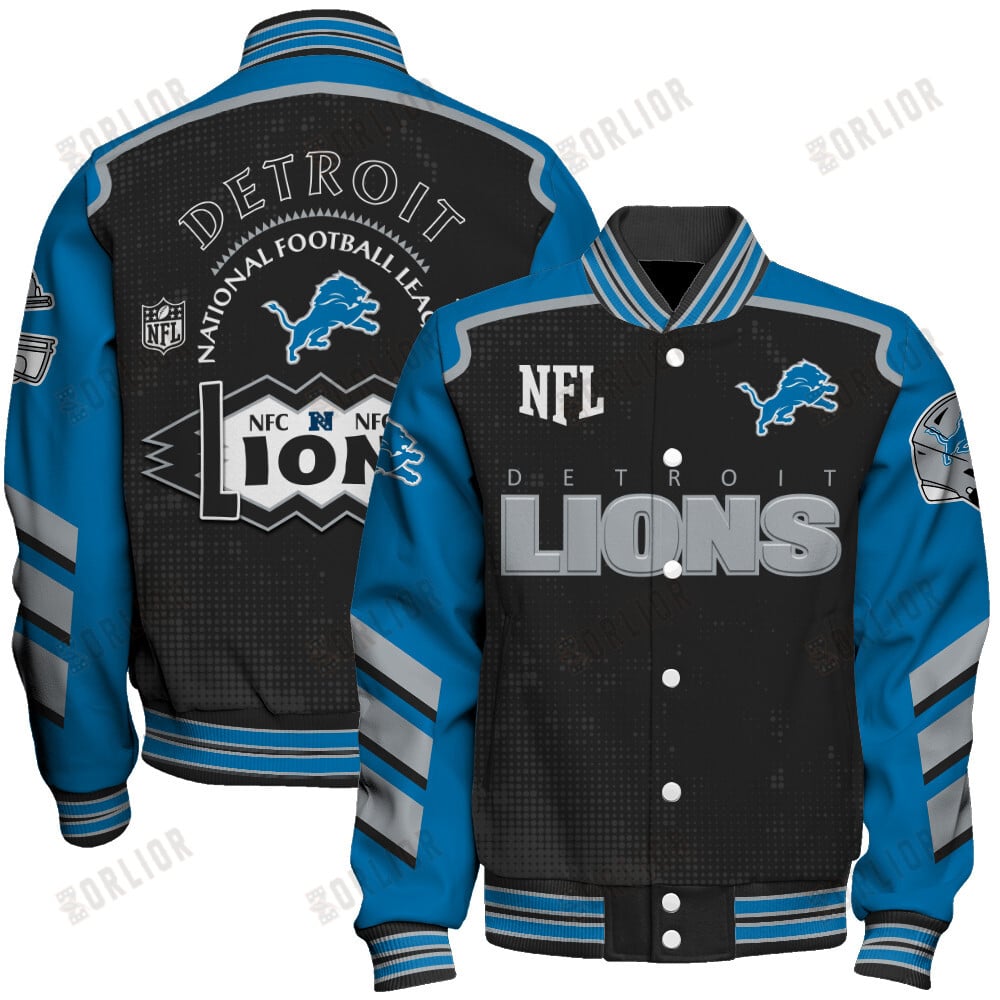 Detroit Lions Football Team 2024- 25 Relentless Determination Unisex Varsity Jacket