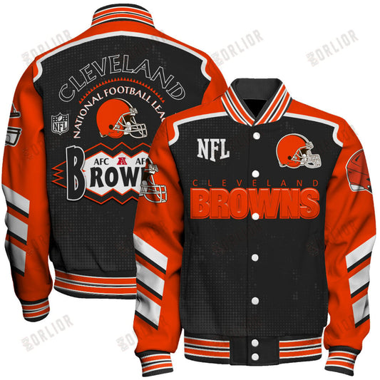 Cleveland Browns Football Team 2024- 25 Relentless Determination Unisex Varsity Jacket