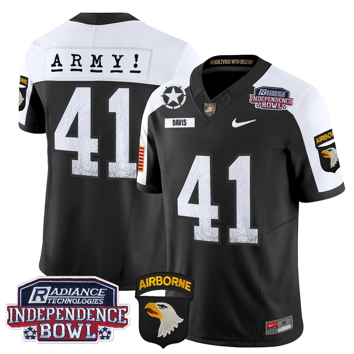 Army Black Knights Independence Bowl Patch 2024 Vapor Limited Jersey - All Stitched