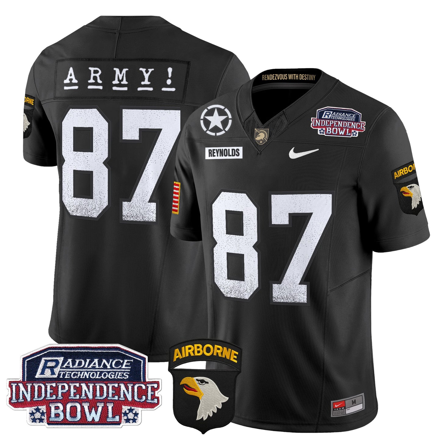 Army Black Knights Independence Bowl Patch 2024 Vapor Limited Jersey - All Stitched