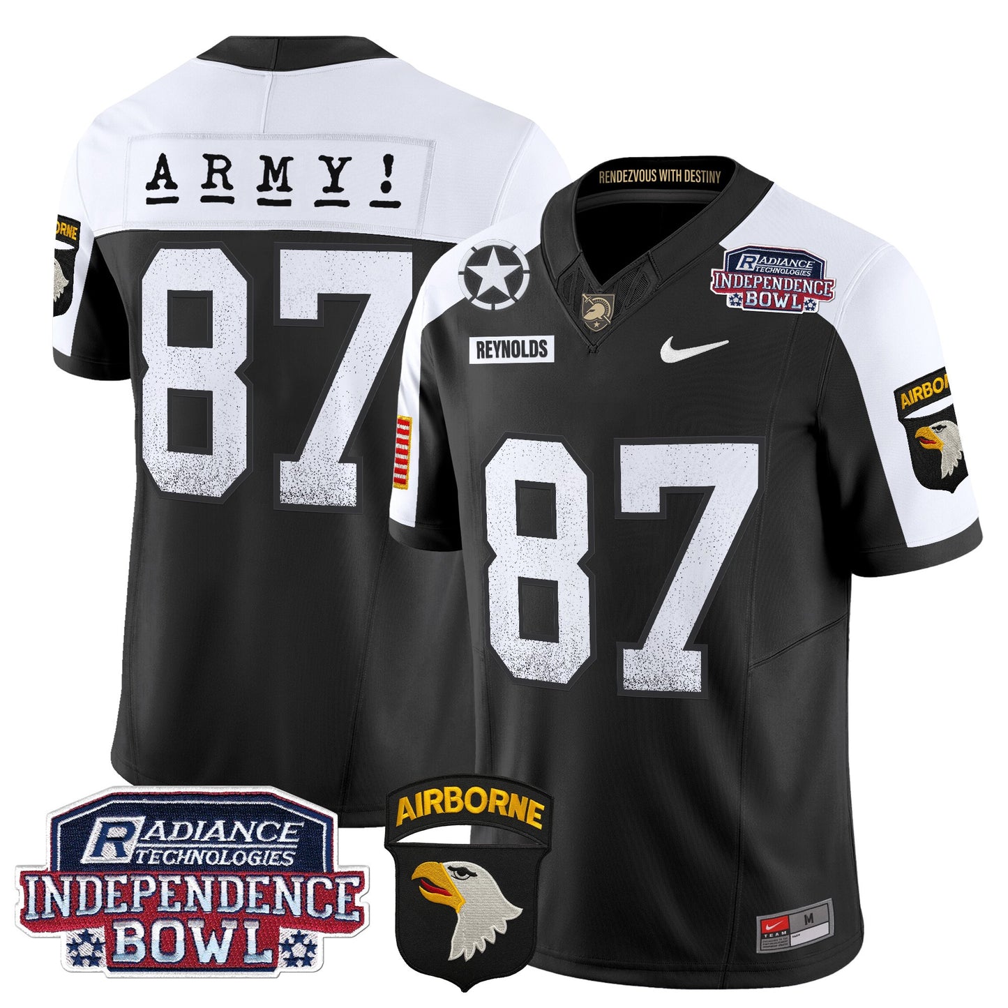 Army Black Knights Independence Bowl Patch 2024 Vapor Limited Jersey - All Stitched