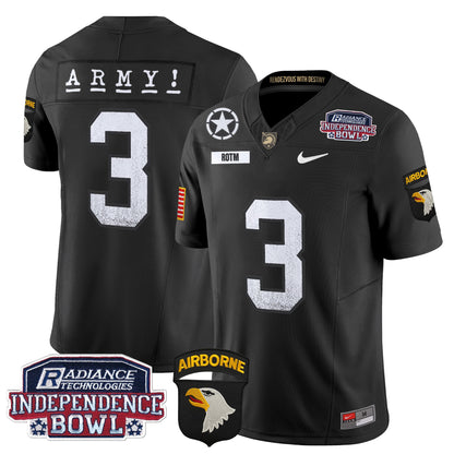 Army Black Knights Independence Bowl Patch 2024 Vapor Limited Jersey - All Stitched