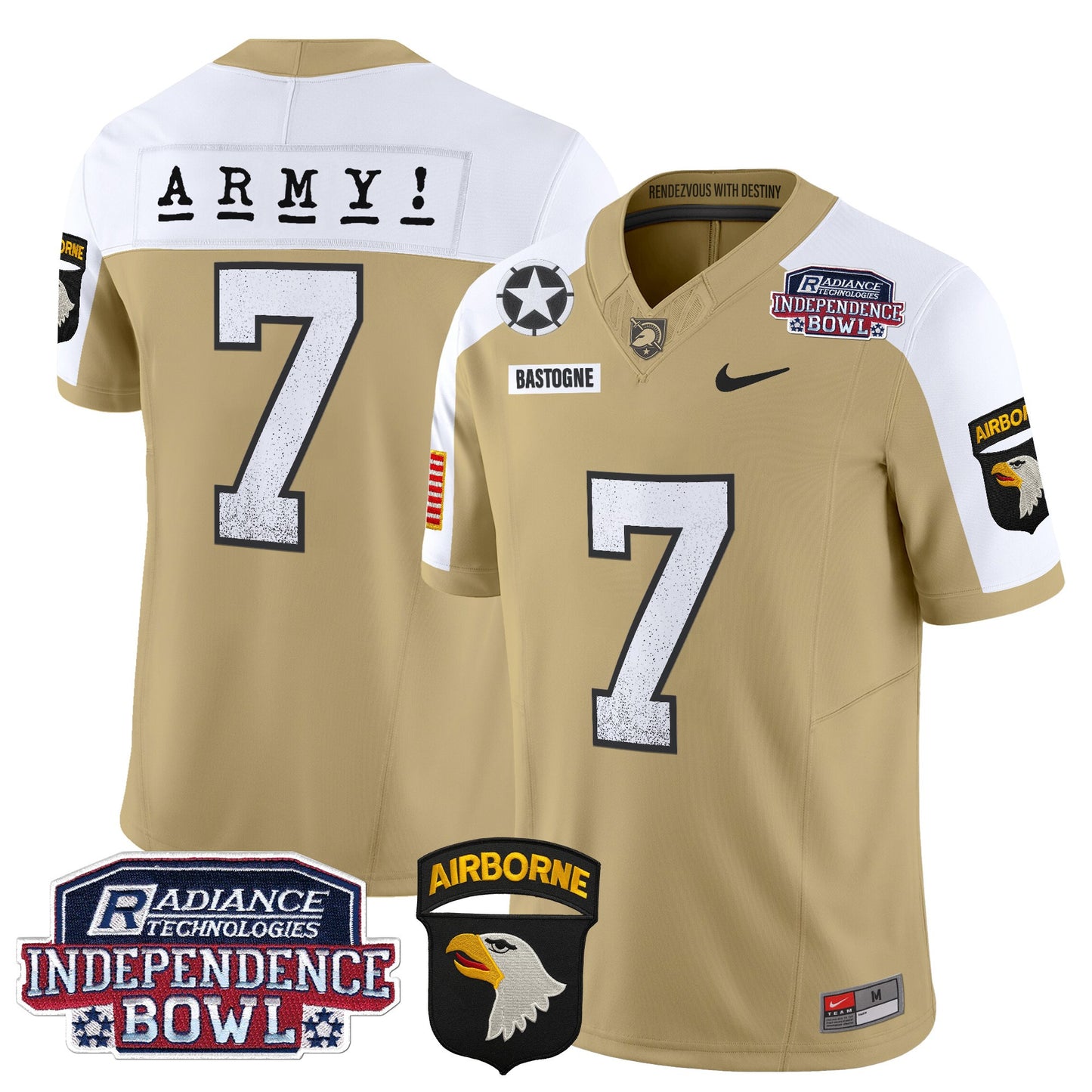 Army Black Knights Independence Bowl Patch 2024 Vapor Limited Jersey - All Stitched