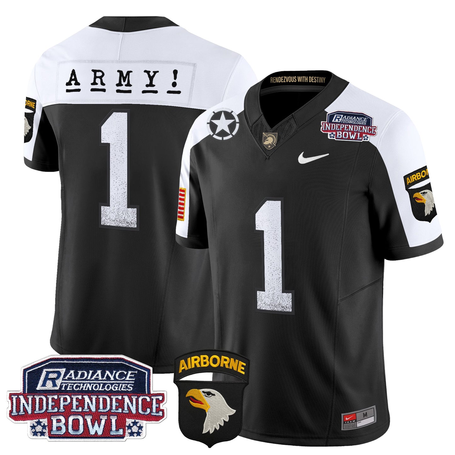 Army Black Knights Independence Bowl Patch 2024 Vapor Limited Jersey - All Stitched