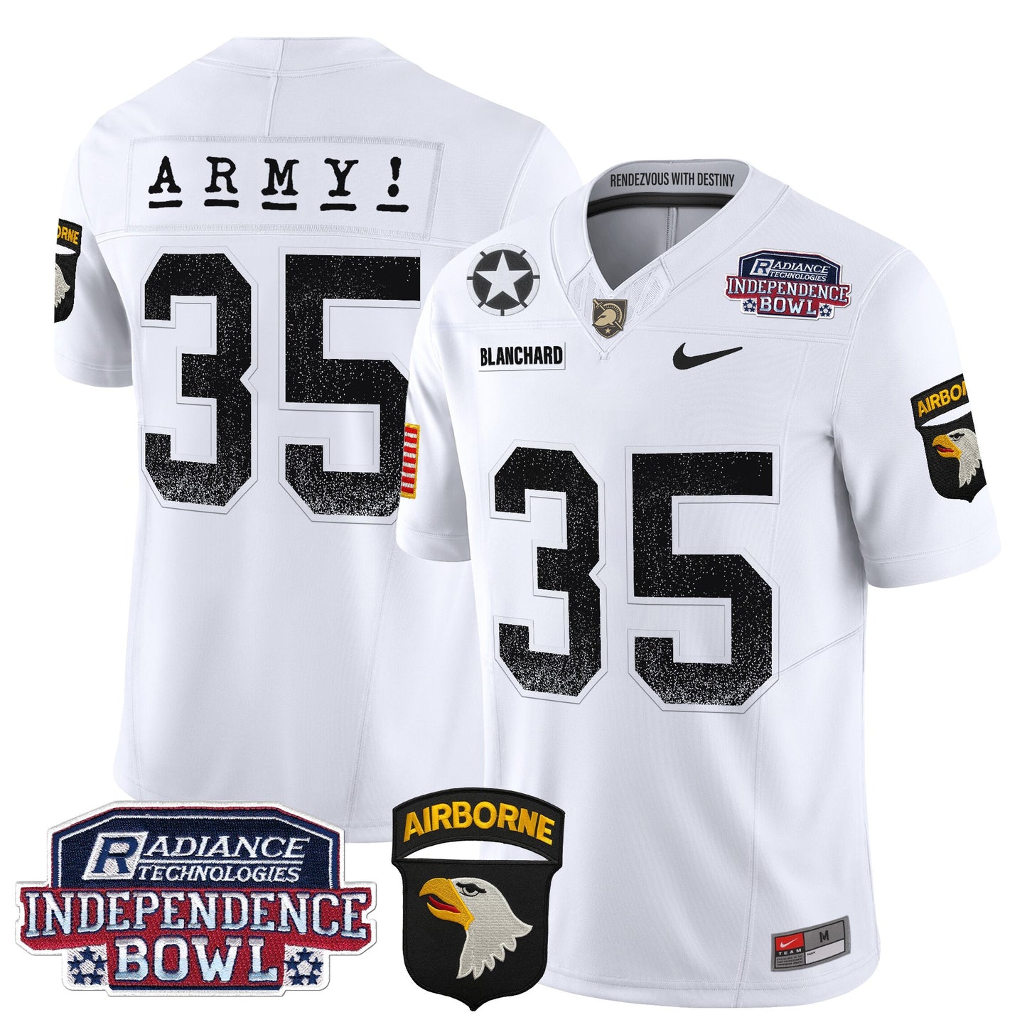 Army Black Knights Independence Bowl Patch 2024 Vapor Limited Jersey - All Stitched