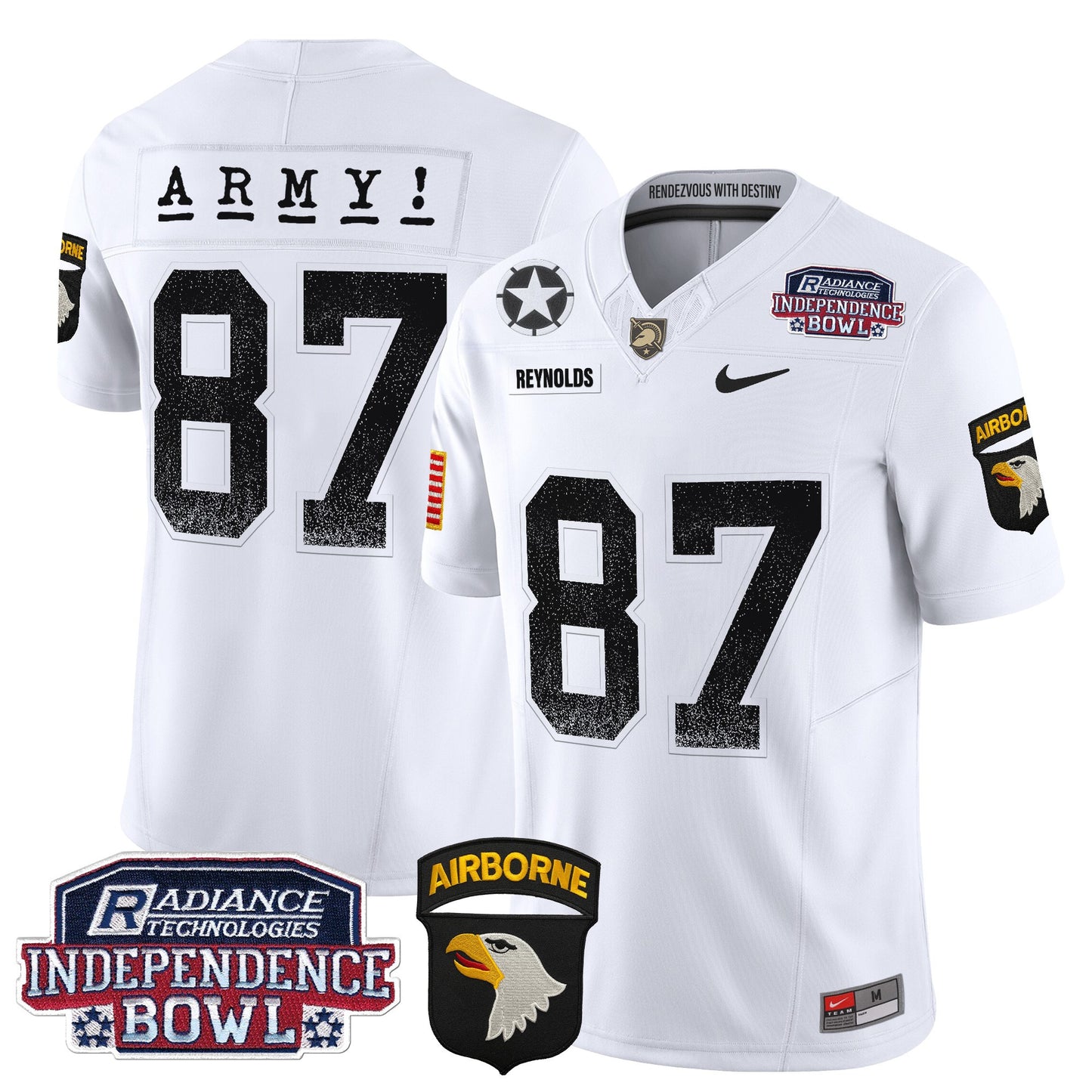 Army Black Knights Independence Bowl Patch 2024 Vapor Limited Jersey - All Stitched