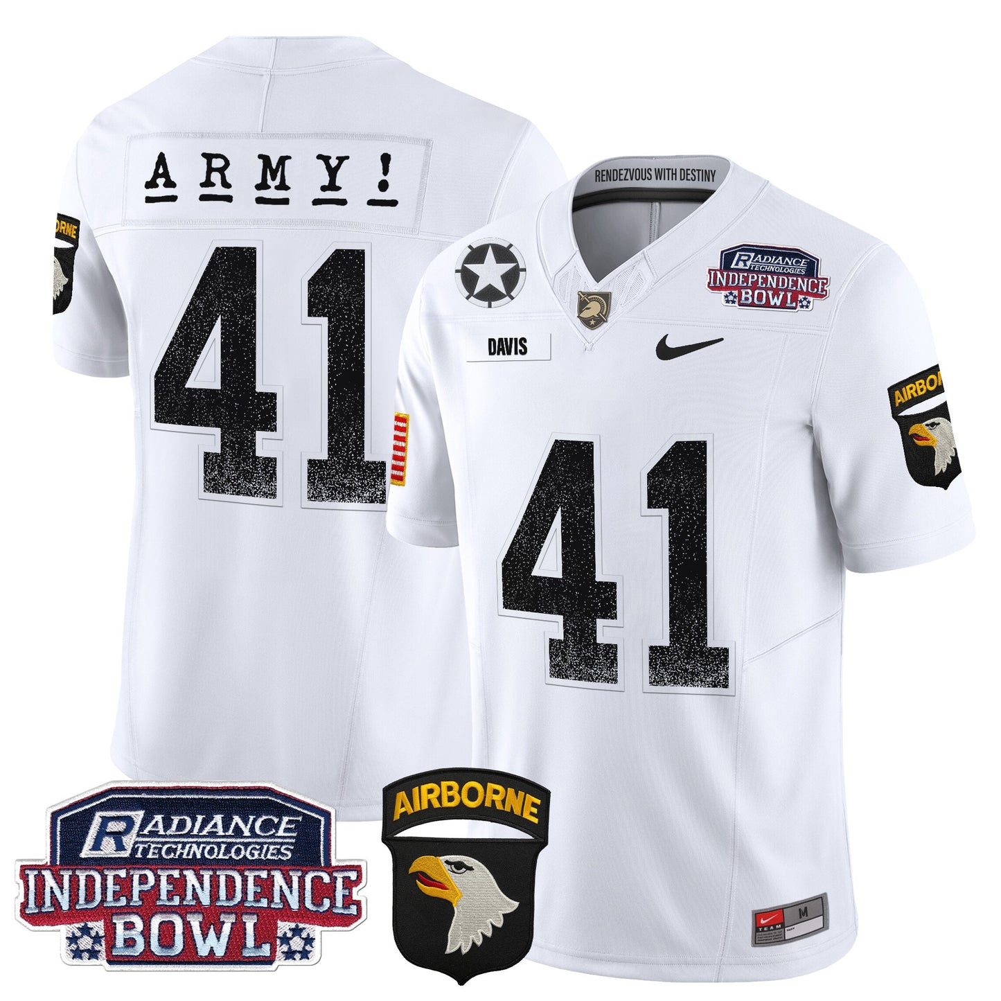 Army Black Knights Independence Bowl Patch 2024 Vapor Limited Jersey - All Stitched