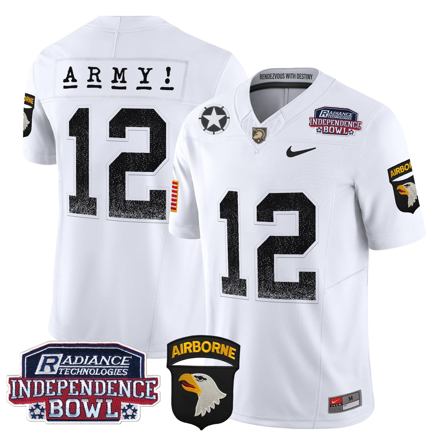 Army Black Knights Independence Bowl Patch 2024 Vapor Limited Jersey - All Stitched