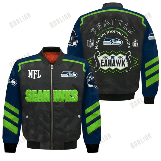 Seattle Seahawks Football Team 2024- 25 Relentless Determination Bomber Jacket